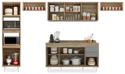 Armário de Cozinha Modulada 5 Peças CP14 Balcão com Tampo Castanho/Cin