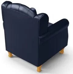 Kit 02 Poltronas de Amamentação Pés Madeira Lucy Z39 Sintético Azul Ma
