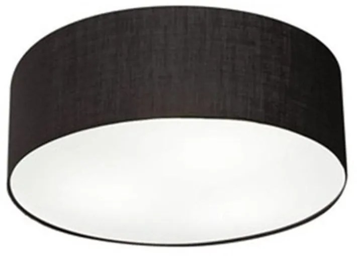 Plafon Cilíndrico Md-3005 Cúpula em Tecido 40x12cm Preto - Bivolt