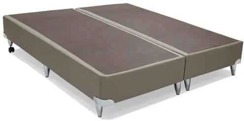 Base de Cama Box Courino Bege King 186 cm (LARG) Baixa - 42800 Sun House