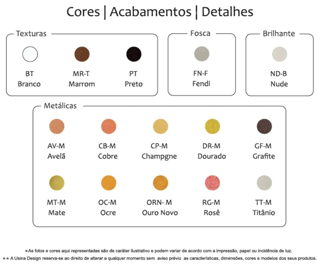Arandela Flutua Retangular 20X70Cm 6Xe27 Metal E Acrílico | Usina 3920... (OC-M Ocre Metálico)