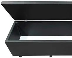 Calçadeira Baú Casal Queen 160cm Estofada Liz S05 Sintético Preto - Mp