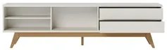 Painel para TV 75 Pol Chile e Rack Bancada Itália C05 Off White Matte/