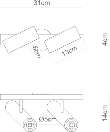 Spot Sobrepor Aluminio Acrilico Dicroica Gu10 Tubo - BRANCO
