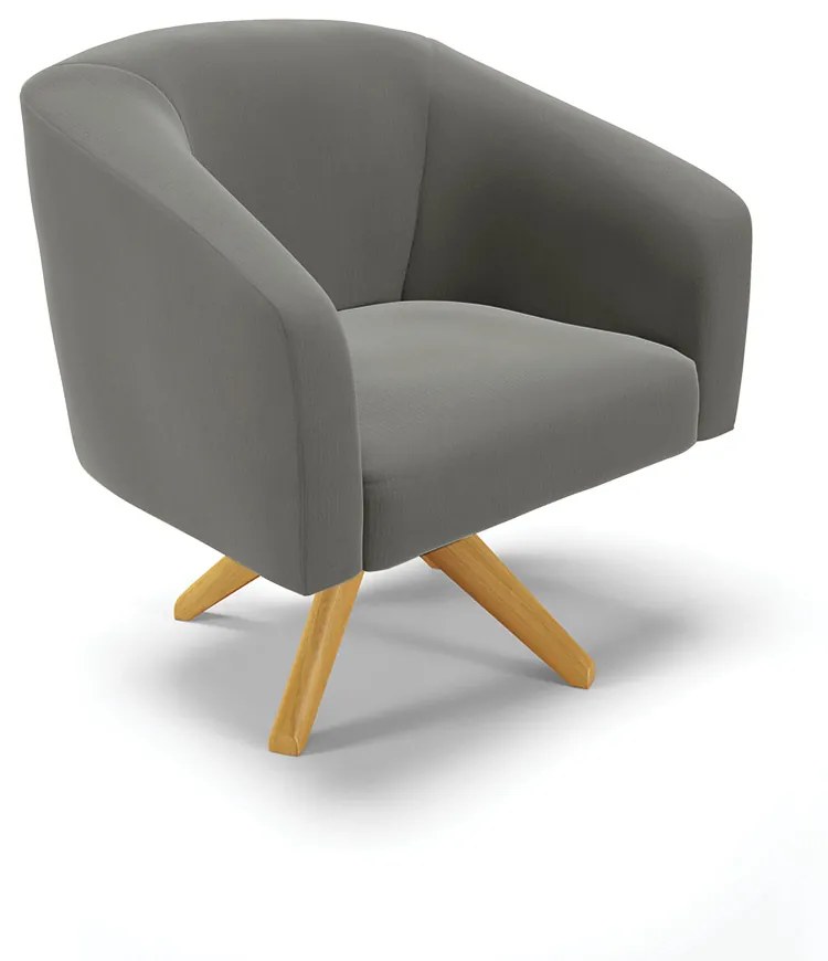 Poltrona Decorativa Giratória MA30 Kit 2 Stella Suede D03 - D'Rossi - Grafite