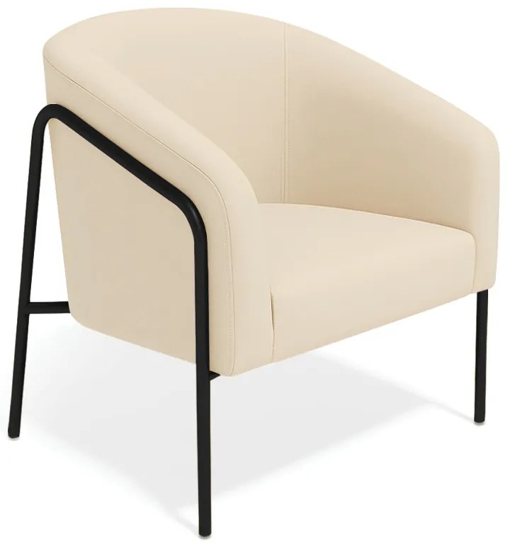 Poltrona Sala Industrial Alta Preto Stella Suede D03 - D'Rossi - Bege