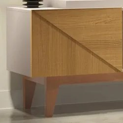 Painel Para TV 60 Pol. Like e Rack Bancada Lilli H01 Off White/Cinamom