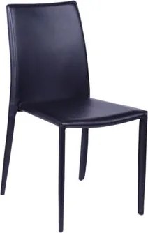 Cadeira Glam Estofada Preta Empilhável Or Design Metal PU