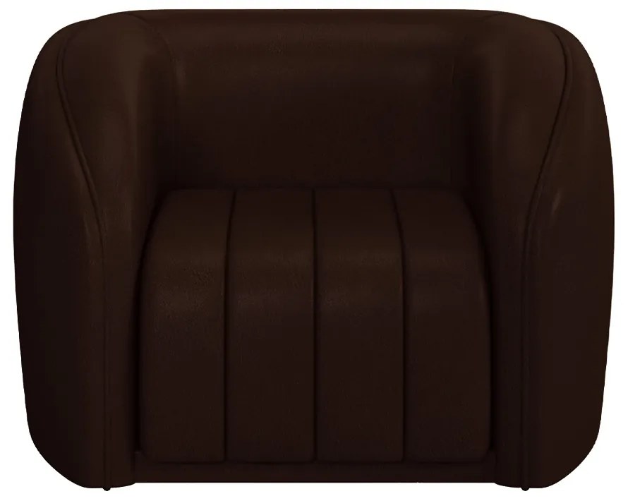 Poltrona Decorativa Sala de Estar Adam PU Marrom G45 - Gran Belo