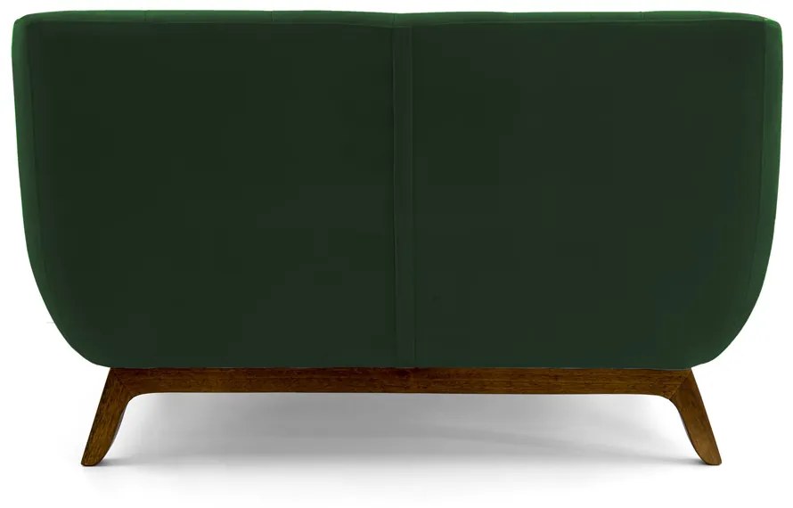 Sofá 2 Lugares Odeon D07 140cm Base Madeira Veludo Esmeralda - D'Rossi