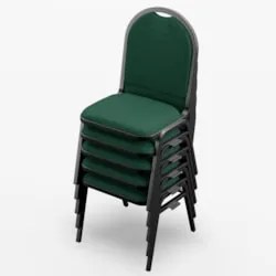 Kit 4 Cadeiras Hoteleiras Auditório Empilhável Linho Z33 Verde - Mpoze