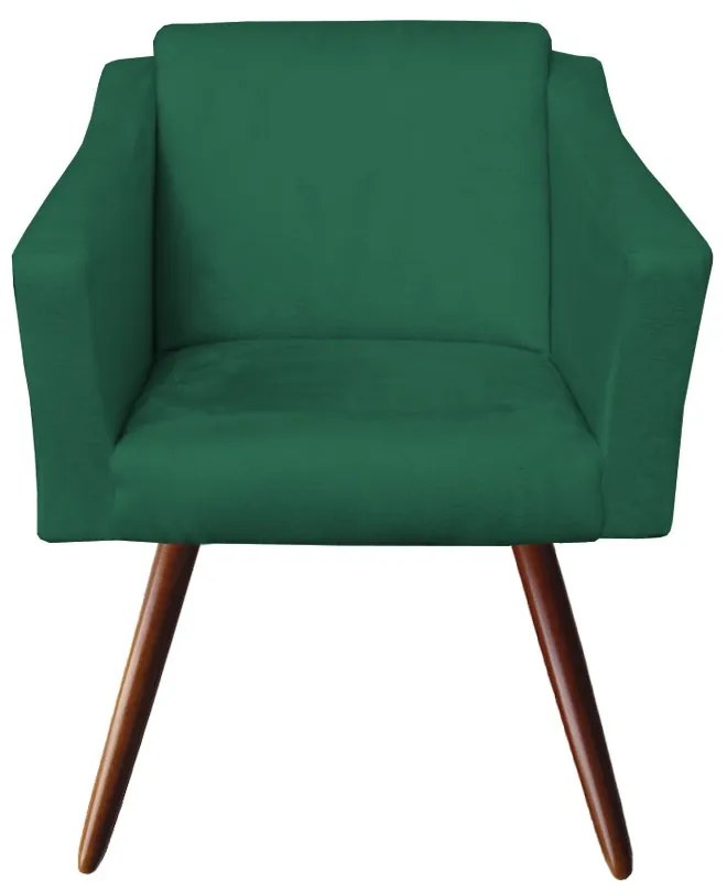 Poltrona San Marino Sala Pés Palito Suede Verde Bandeira