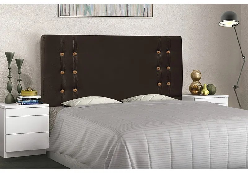 Cabeceira Cama Box Casal Queen 160cm Gênova Suede Café - Sheep Estofados - Marrom