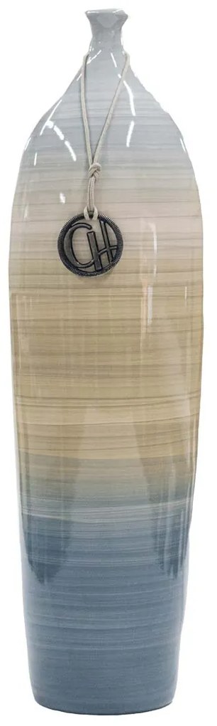 O Vaso Garrafa Decorativo em Cerâmica - Borboleta Alto Brilho