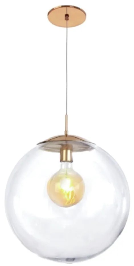 Pendente Globo Fechado Ø41X47Cm Metal E Globo Ø41Cm 01Xe27 |Old Artisa... (ONIX, CLEAR (TRANSPARENTE))