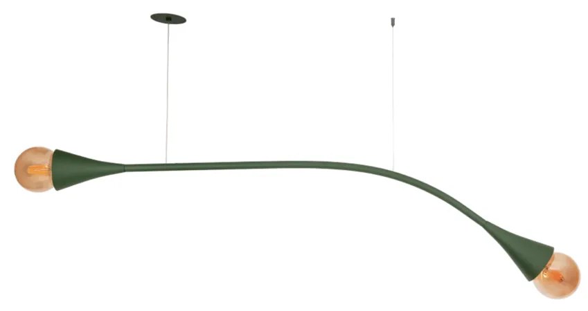 Pendente Jazz Horizontal Cabo Eletrificado / Cabo De Aço 8,5X100X24,5C... (BT - Branco Texturizado)