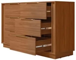 Cômoda Quarto 130cm Casal com 6 Gavetas Dino Nogueira D02 - Mpozenat