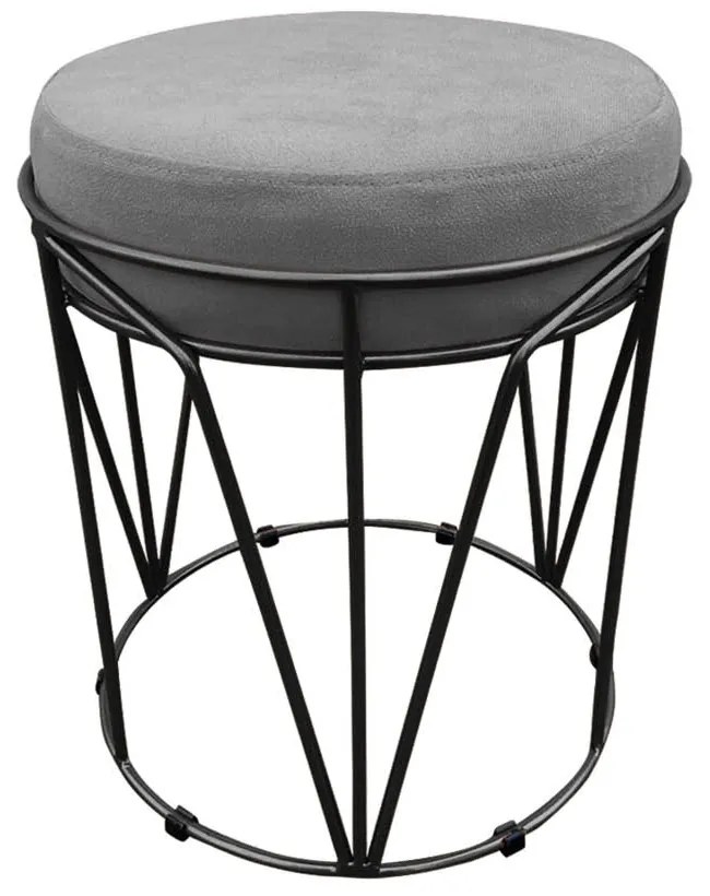 Puff Multiuso com Mesa Babu 2 em 1 Suede Base Preto D'Rossi - Grafite