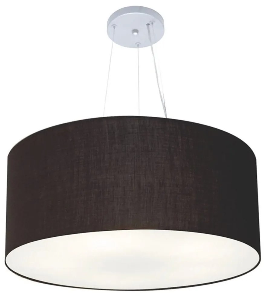 Lustre Pendente Cilíndrico Md-4074 Cúpula em Tecido 60x30cm Preto - Bivolt
