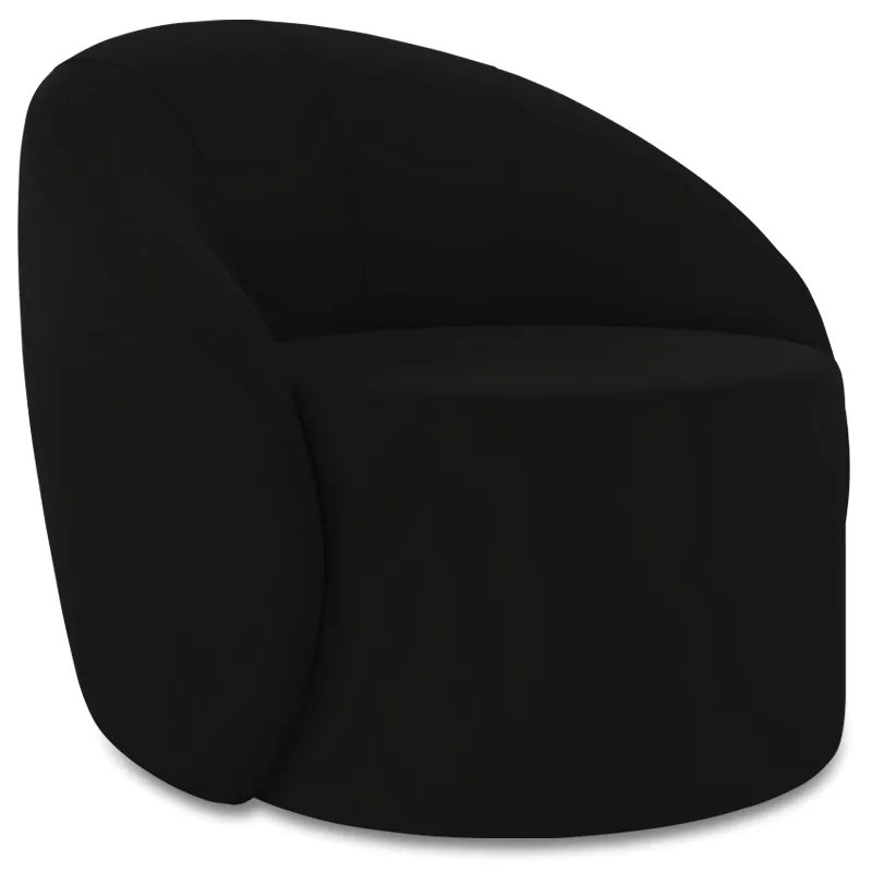 Poltrona Decorativa Orgânica Lua Veludo D03 - D'Rossi - Preto