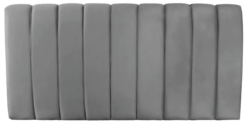 Kit Calçadeira e Painel Olivia Casal 140 cm Veludo - D'Rossi - Cinza