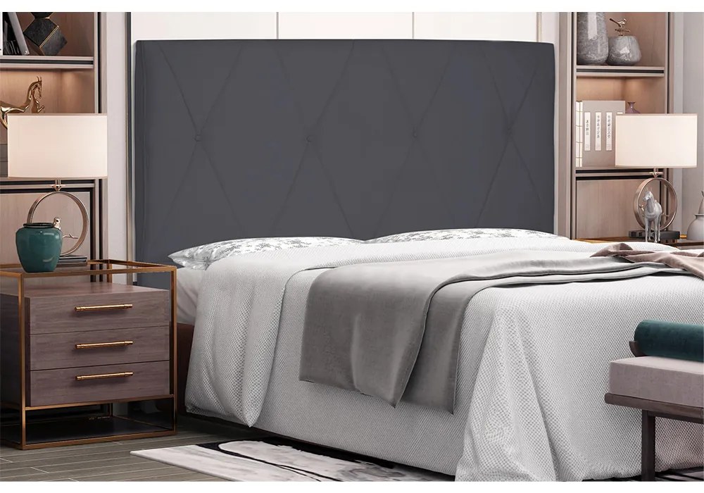 Cabeceira Aquilla Para Cama Box King 195 cm Suede - D'Rossi - Cinza