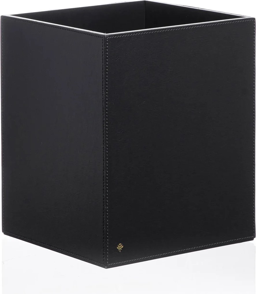 Lixeira Aberta p/ Escritório Sottile Casa em Couro PU - Preto  Preto