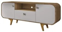 Rack Bancada Para TV 55 Pol 156cm Demi Cinamomo/Off B02 - Mpozenat