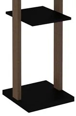 Cabideiro Grande Com Prateleira AZ1019 Nogal/Preto - Tecno Mobili