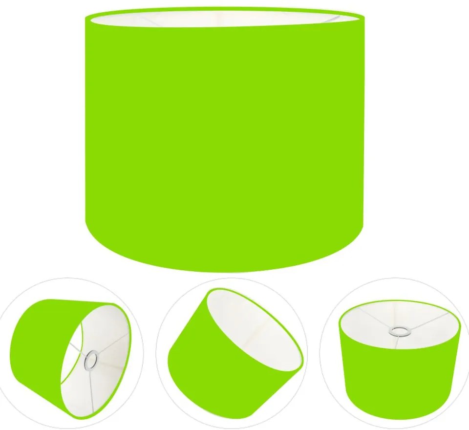 Cúpula Abajur Cilíndrica Cp-7015 Ø35x25cm Verde Limão