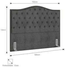Cabeceira Cama Box Casal Queen 160cm Siena Z37 Linho Cinza - Mpozenato