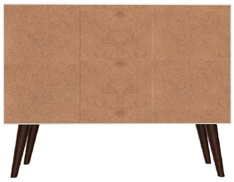 Armário Buffet Balcão Branco 3 Portas Com Pés Palito