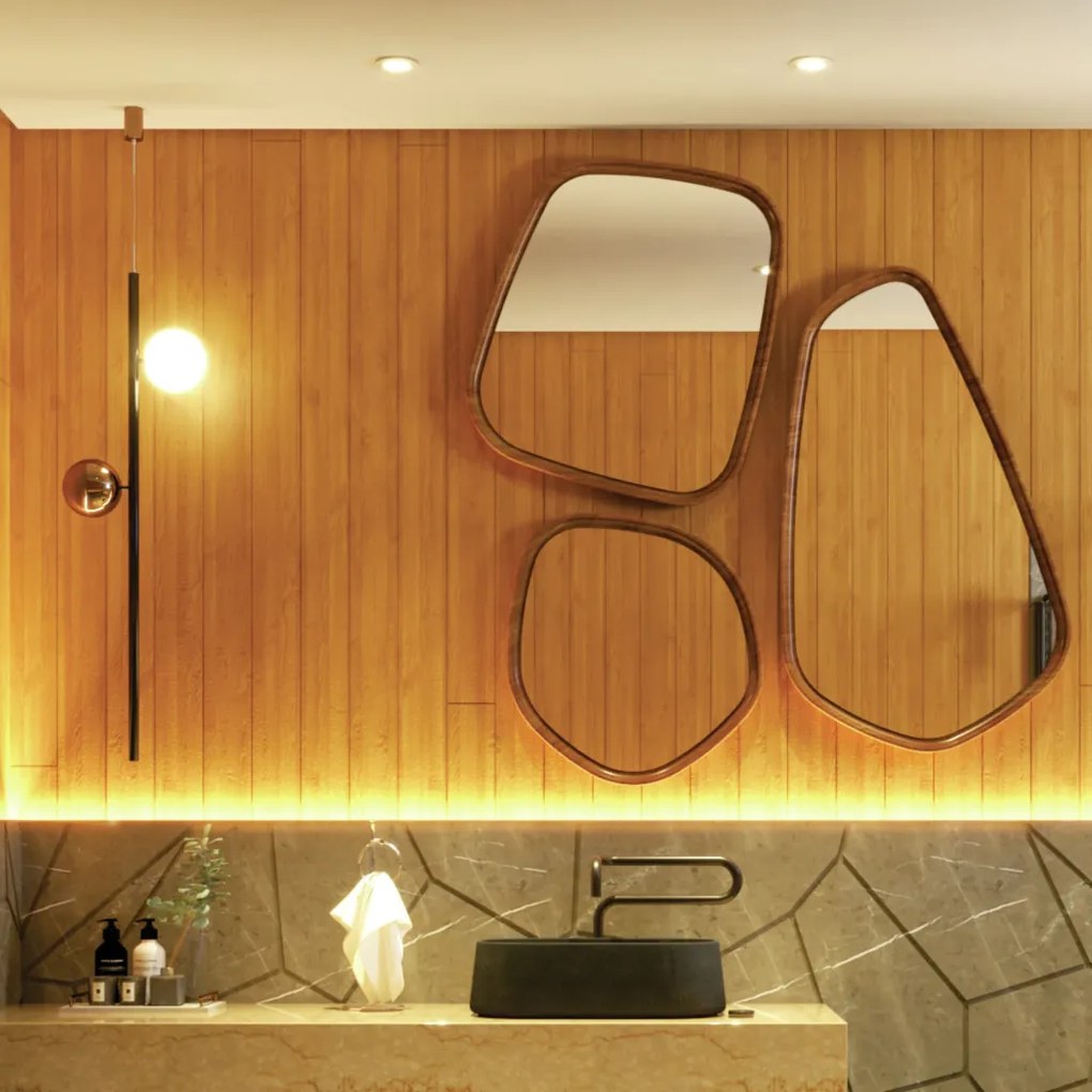 Pendente Organic Vertical Ø29X100Cm Alumínio E Globo Ø12Cm 1Xg9 Por Wa... (FN-F - Fendi Fosco)