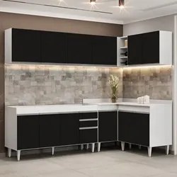 Armário de Cozinha Modulado de Canto 6 Peças CP31 Balcão sem Tampo Bra