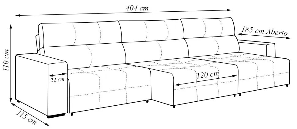 Sofá Retrátil 6 Lugares 404cm 3 Módulos Nero com USB Couro Marrom G52 - Gran Belo
