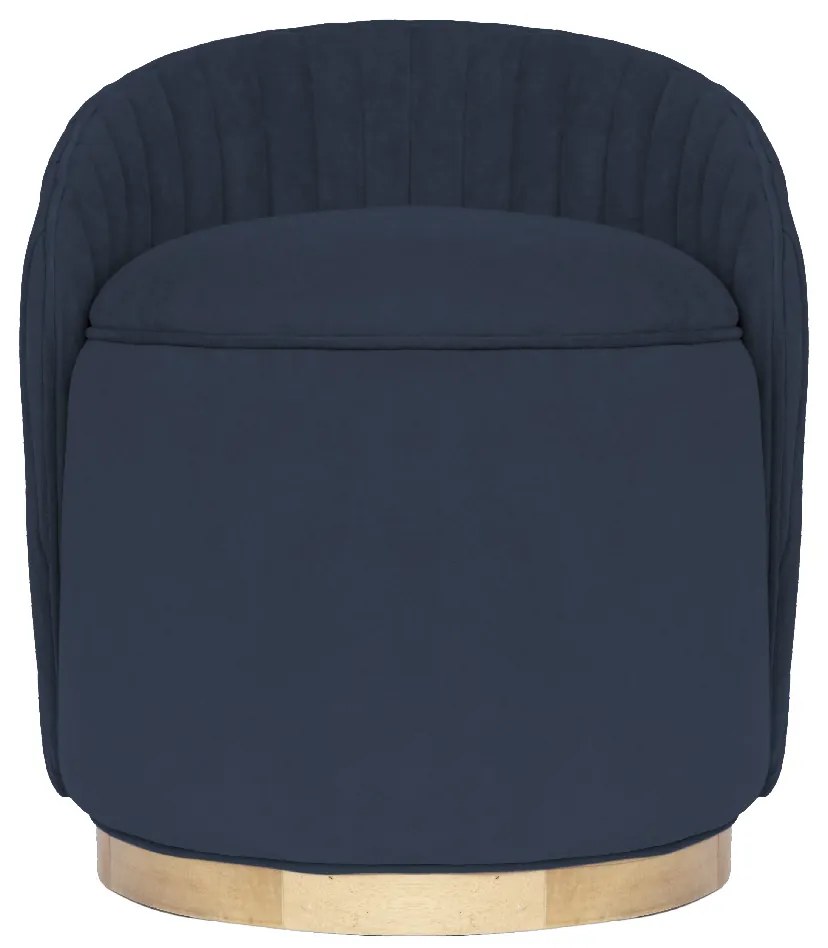 Puff Contemporâneo Max Drapeado - Mel Pinus - Tecido Veludo Azul Safira  Kleiner
