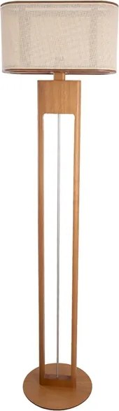 Luminaria De Piso Madeira Castanha Eliptico