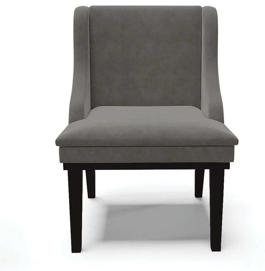 Cadeira de Jantar Liz Suede Base Fixa Madeira Preto D03 - D'Rossi - Grafite