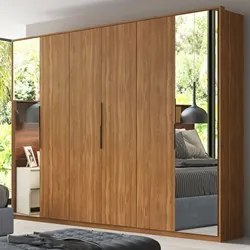 Guarda Roupa Casal 6 Portas 2 Com Espelhos 6 Gavetas Atrice D02 Amendo
