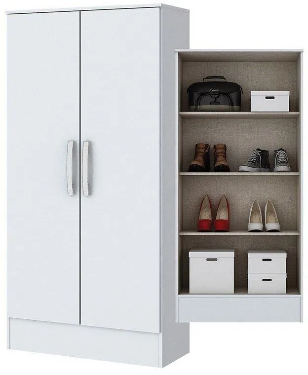 Roupeiro Multiuso Briz 2 Portas 3 Prateleiras - Branco