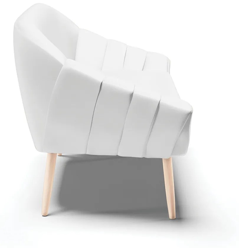 Namoradeira 02 Lugares Giovana Corino Branco Pés Palito Natural - Indo Decorar