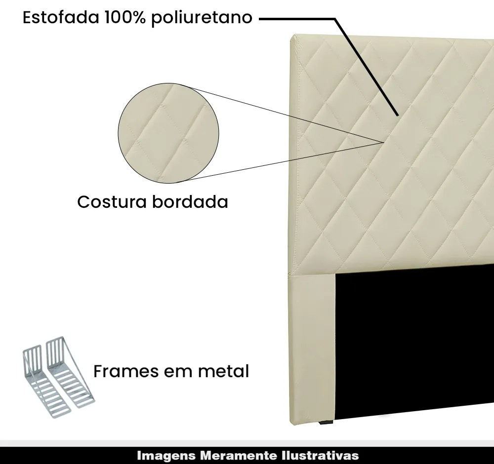 Cabeceira Decorativa 1,40M Baelon Veludo Bege G63 - Gran Belo