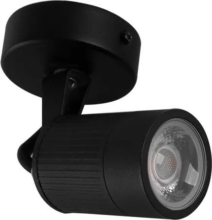 Spot Sobrepor Led 7W 450Lm Ip65 3000K Aluminio Preto