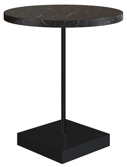 Mesa Lateral Redonda Estilo Industrial Márquina Base Metálica Preto 51 cm A05 - D'Rossi