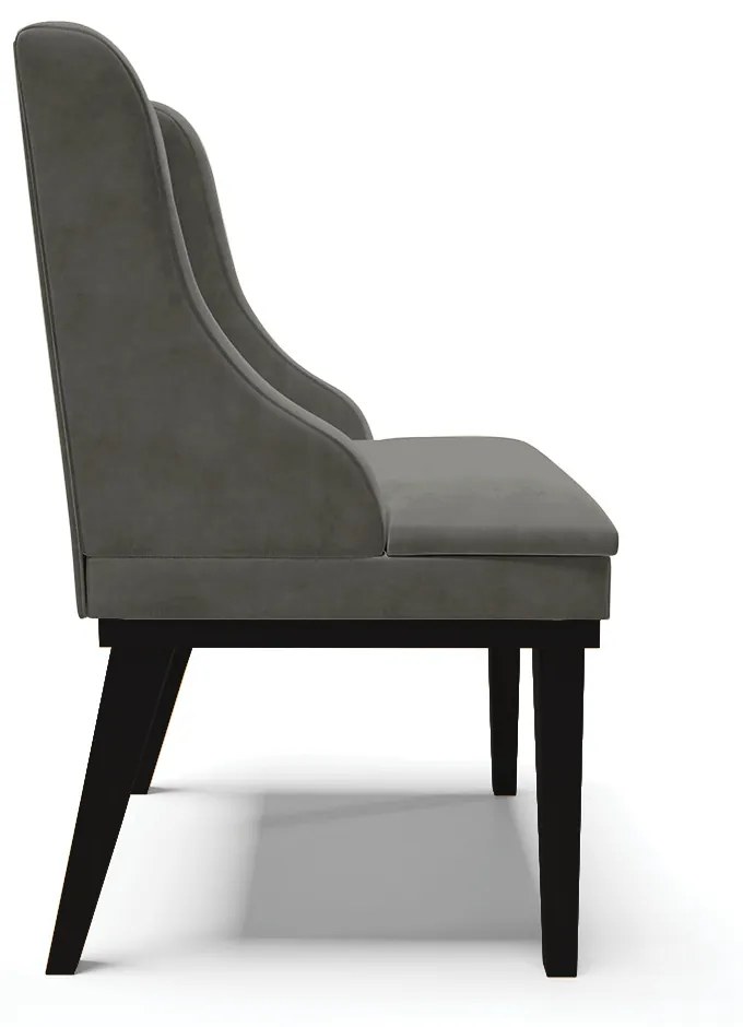 Cadeira de Jantar Liz Suede Base Fixa Madeira Preto D03 - D'Rossi - Grafite