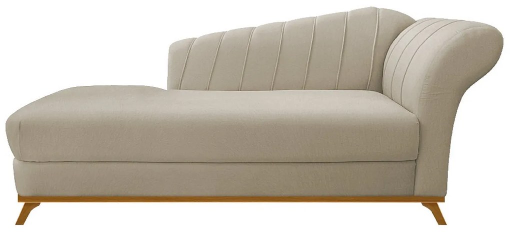 Recamier Vanessa 140cm Lado Esquerdo Suede Bege - ADJ Decor