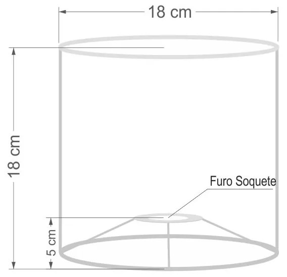 Cúpula Abajur Cilíndrica Cp-8005 Ø18x18cm Azul Turquesa