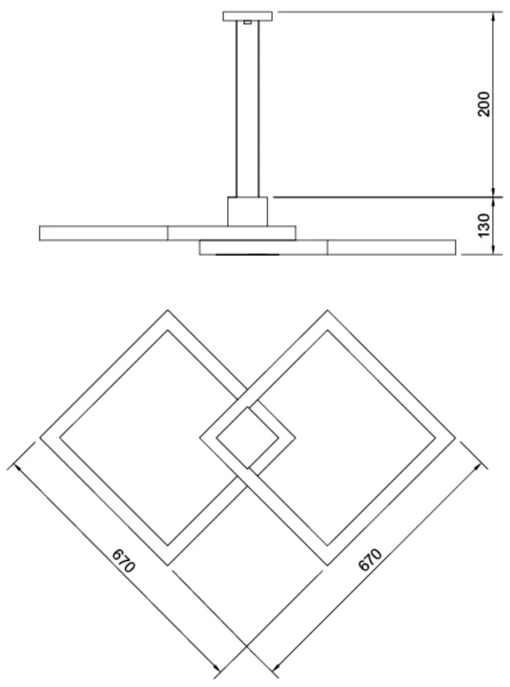 Pendente Mira 67X67Cm Led 65,6W Bivolt | Usina 19272/67 (MR-T - Marrom Texturizado, 4000k)