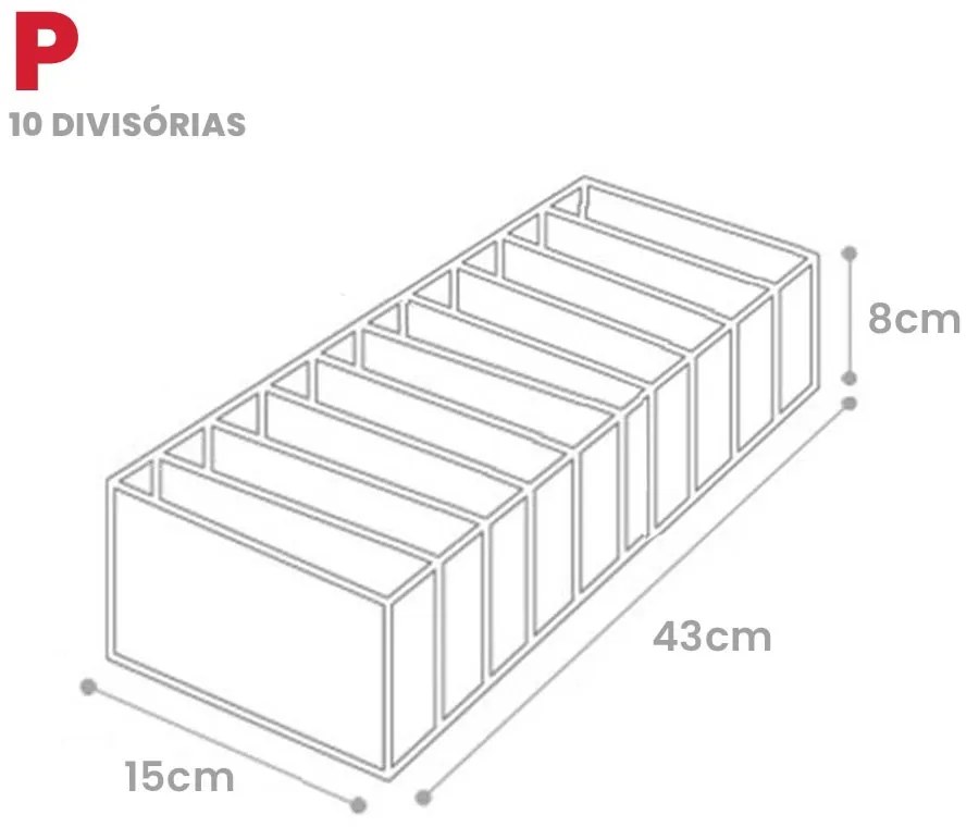 Organizador de Gaveta Invisível P - 10 nichos