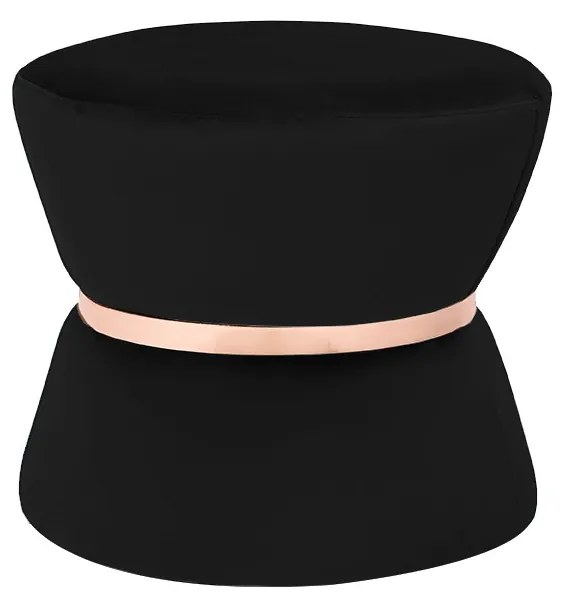 Puff Decorativo Sala de Estar 45cm Dhaka Veludo Preto G15 - Gran Belo